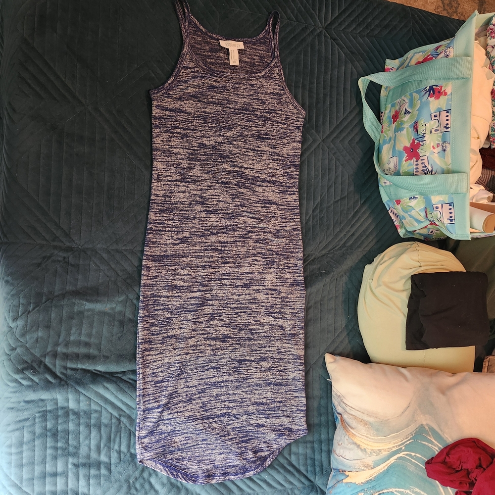 Forever 21 Blue Heathered Midi Dress